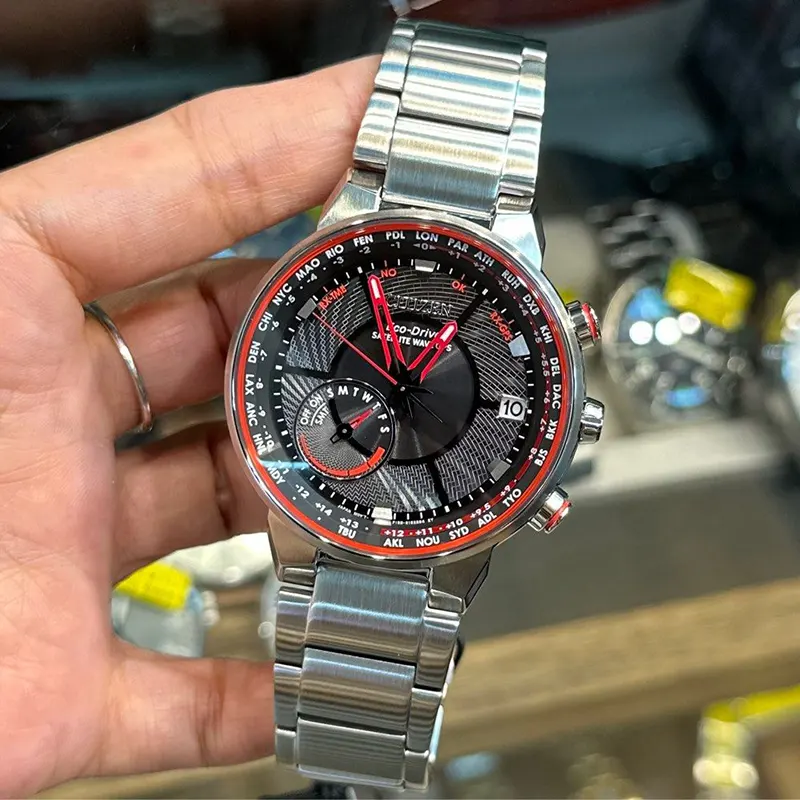 Citizen Perpetual World Time Satellite Wave Eco-Drive Men's Watch- CC3031-51E